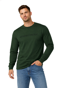 Forest Green Ghostpeak Long Sleeve Tee Minimal Logo