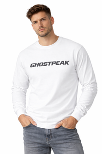 White Ghostpeak Long Sleeve Tee Minimal Logo