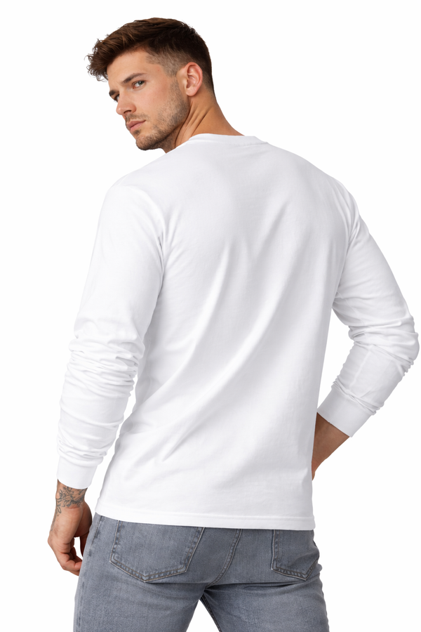 White Ghostpeak Long Sleeve Tee Minimal Logo