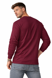 Maroon Ghost Peak Long Sleeve Tee Minimal Logo