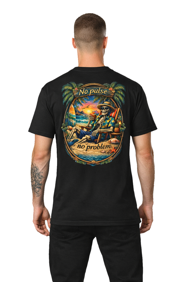 Ghost Peak Beach Collection No Pulse No Problem T-shirt